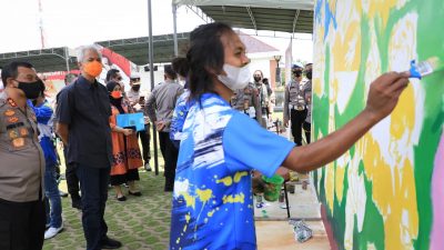 BHAYANGKARA MURAL FESTIVAL, SENIMAN CILIK IKUT PARTISIPASI